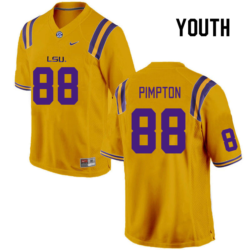 Youth #88 Ka'Morreun Pimpton LSU Tigers College Football Jerseys Stitched Sale-Gold